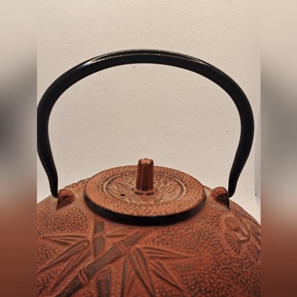Cast Iron Japanese Tea Pot Tea Kettle, Cast Iron, 4 tea cups and 4 cup saucers. - Picture 5 of 16